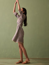 Mika Botanical Wrap Dress - Ash