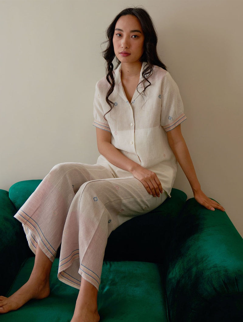 Vera Jamdani Linen Co-ord Set