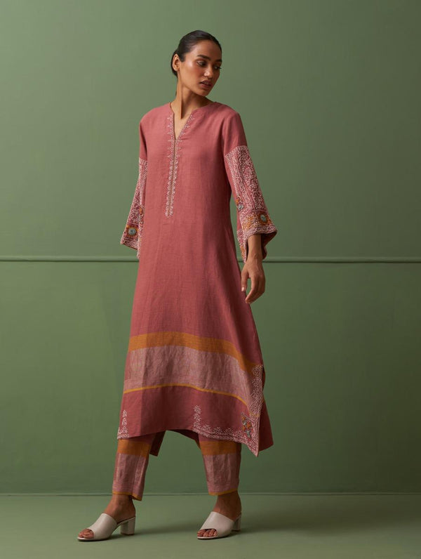 Linen Kurtas For Women Hand Embroidered Kurta for Women Manan