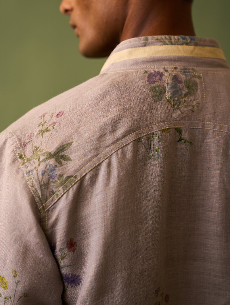 Wara Botanical Linen Jacket - Ash