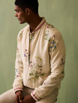 Wara Botanical Linen Jacket - Ivory